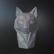 Low Poly Wolf Bust STL File for 3D Printing – Modern Geometric Animal Sculpture