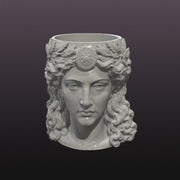Greek Goddess Planter & Desk Organizer STL Set – Classical Female Bust Pencil Holder 3D Print