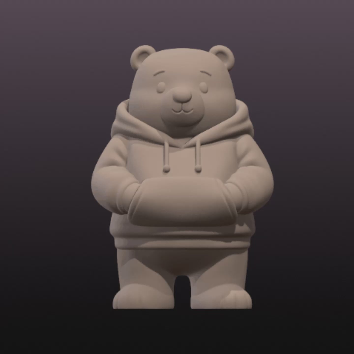 Bear Hoodie STL File | Cute Standing Teddy Bear 3D Print Model