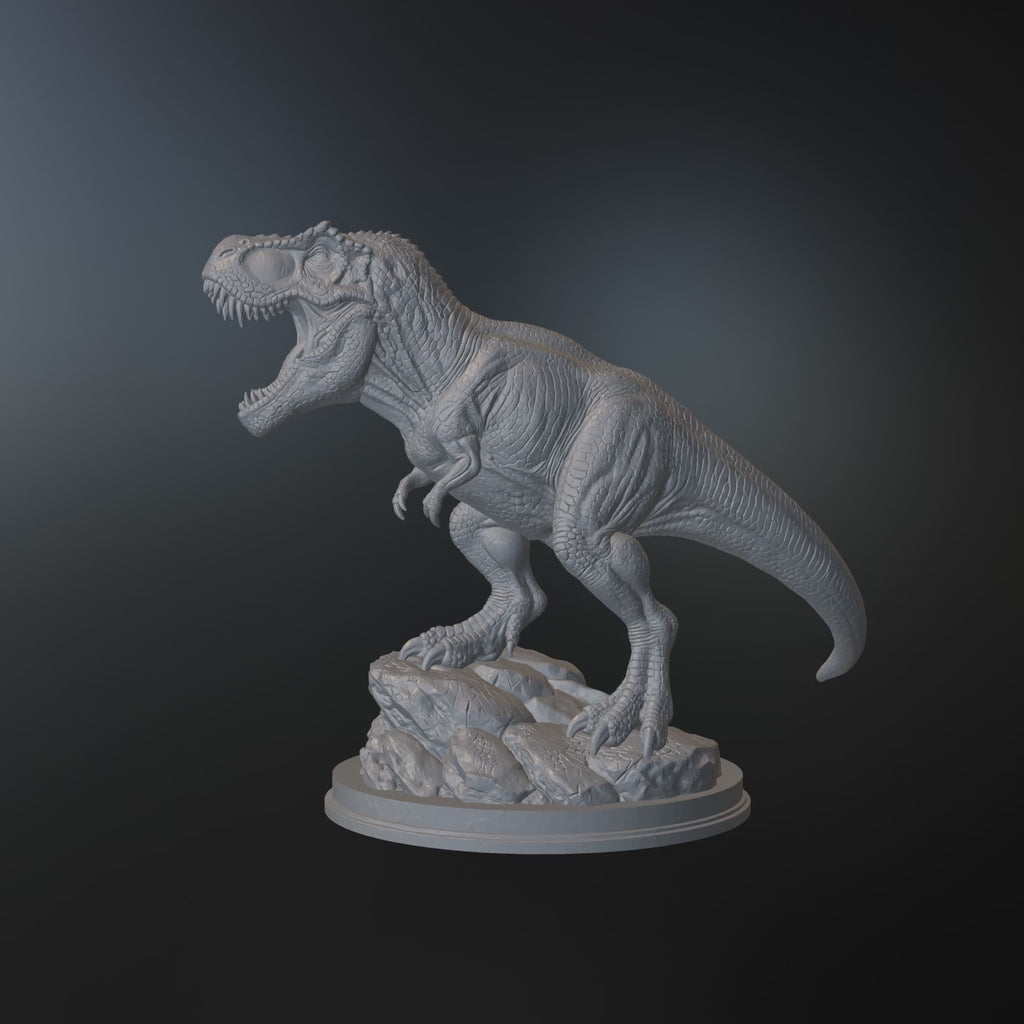T-Rex Dinosaur Statue STL File – Prehistoric 3D Print Sculpture