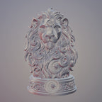 3D print preview of lion sculpture