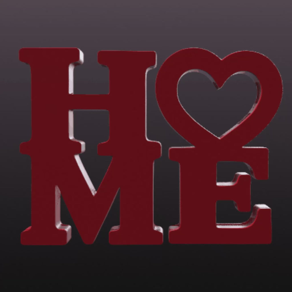 HOME Love Sign STL Modern Decor Sculpture 3D Print File