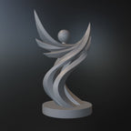 Abstract Freedom Sculpture STL – Modern Minimalist Decor 3D Print - Flowing Art Statue STL