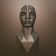 Split Face Sculpture STL – Modern Abstract Head 3D Print Decor