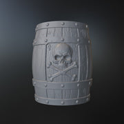 Pirate Barrel Pen Holder STL File – Skull Desk Organizer 3D Print