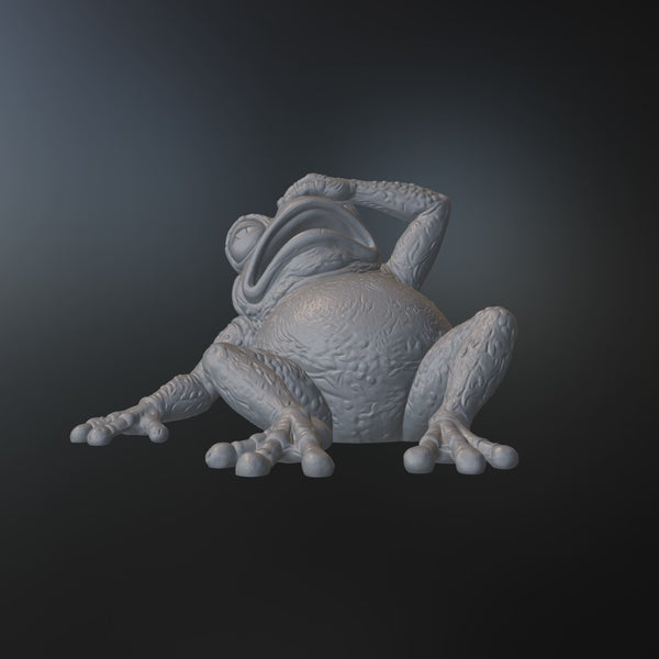 Tired Frog STL File – Funny Frog Sculpture for 3D Printing