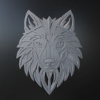 Geometric Wolf Wall Art STL File – Modern Wolf Head 3D Print
