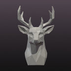 Geometric Deer Bust STL Low Poly Deer Sculpture 3D Print File