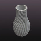 Spiral Vase STL File – Modern Ribbed Home Decor 3D Print Model