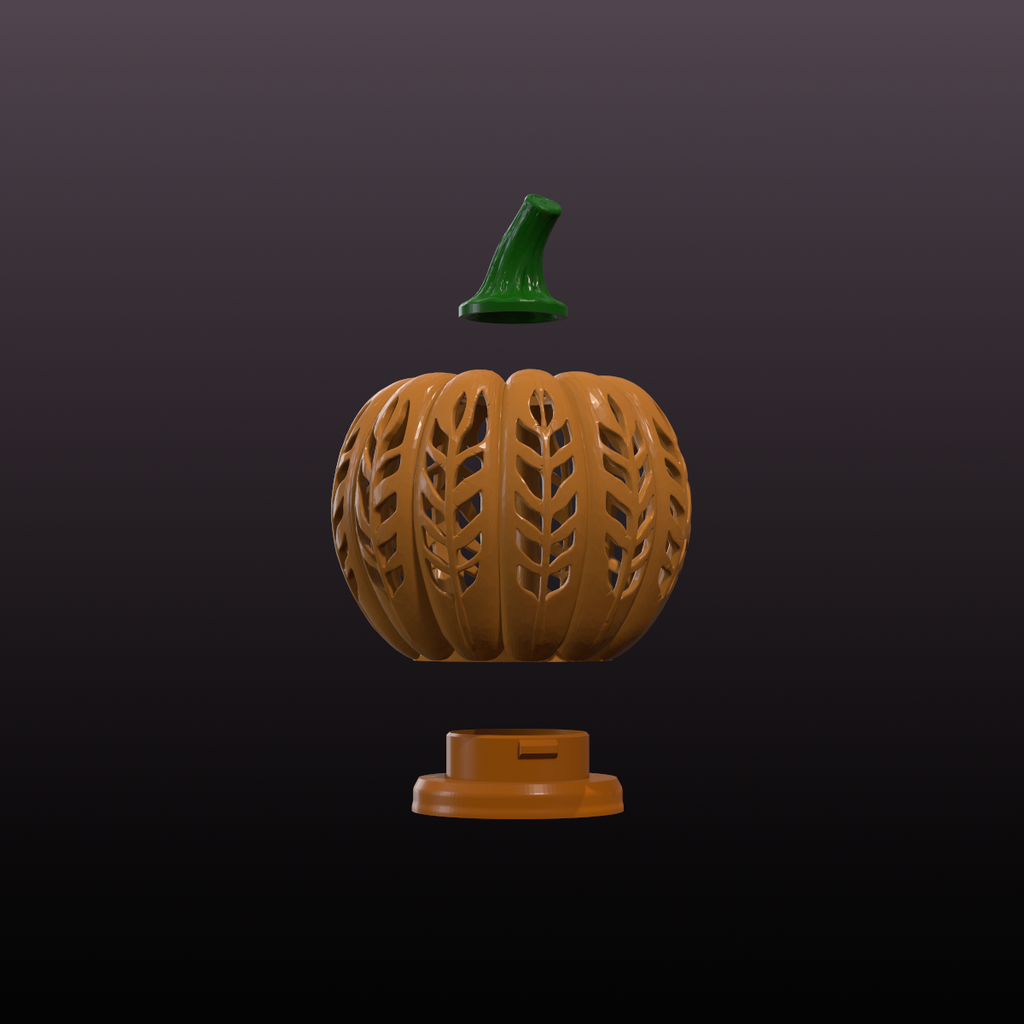 Pumpkin Tealight Holder STL | Halloween LED Candle Lantern 3D Print File