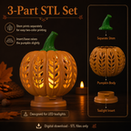 Pumpkin Tealight Holder STL | Halloween LED Candle Lantern 3D Print File