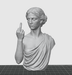 Rebellious Classical Bust STL – Modern Attitude Sculpture for 3D Printing