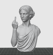 Rebellious Classical Bust STL – Modern Attitude Sculpture for 3D Printing