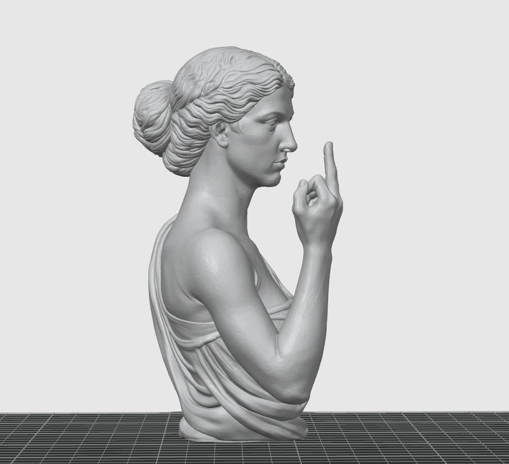 Rebellious Classical Bust STL – Modern Attitude Sculpture for 3D Printing