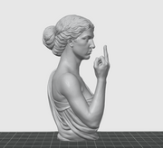 Rebellious Classical Bust STL – Modern Attitude Sculpture for 3D Printing