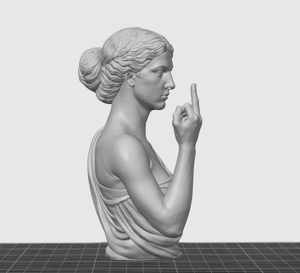 Rebellious Classical Bust STL – Modern Attitude Sculpture for 3D Printing