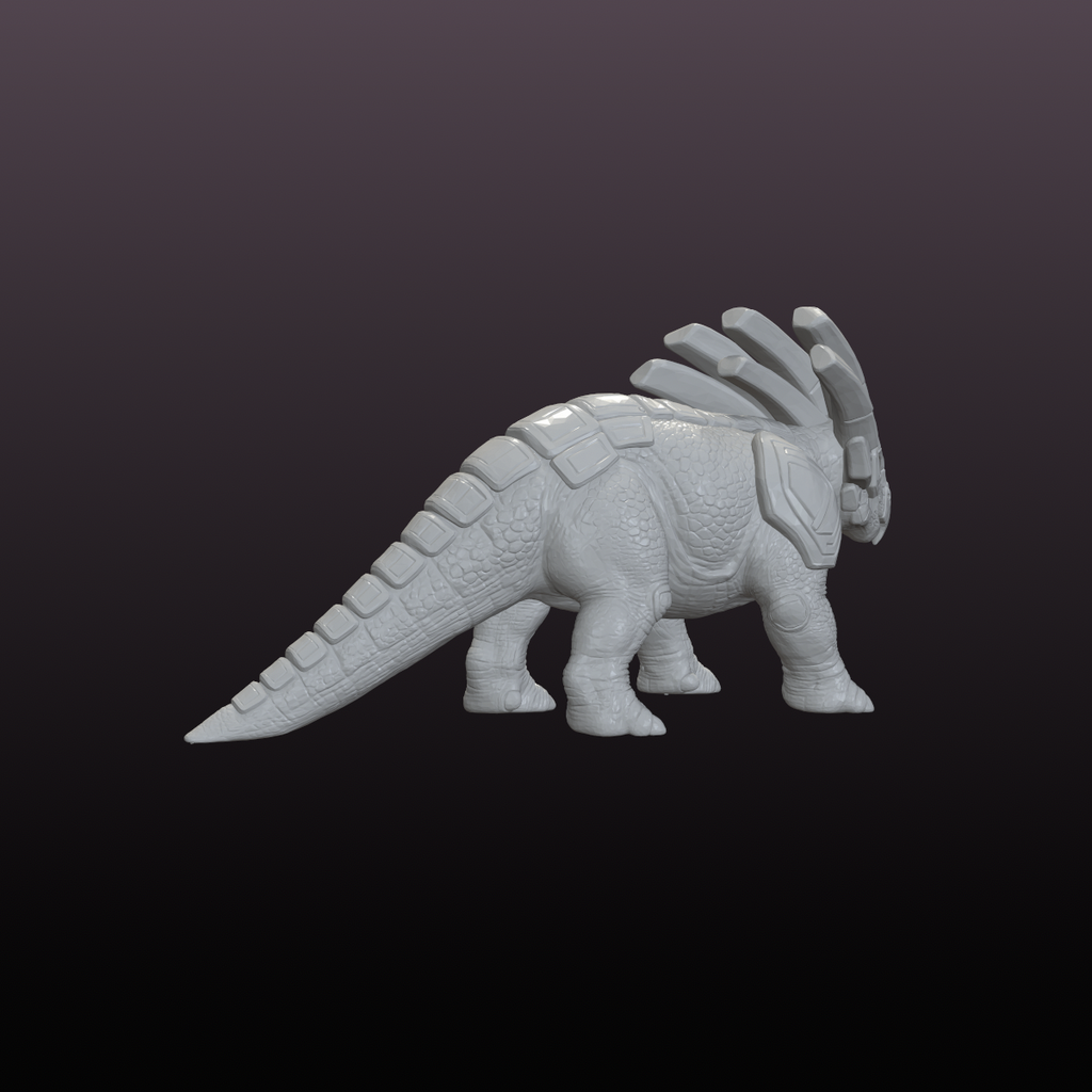 Fantasy Armored Dinosaur STL File | Relic Crownback 3D Print Model