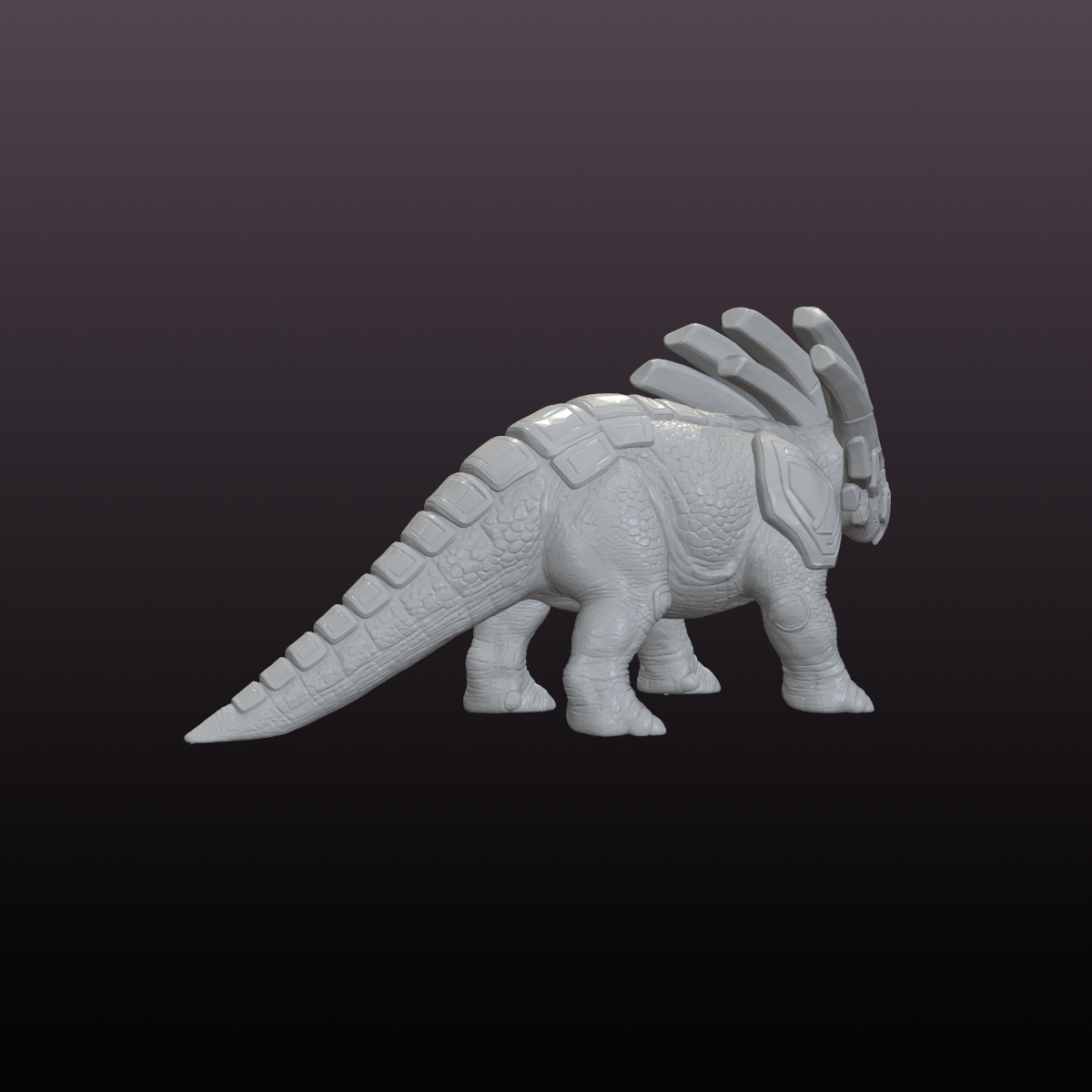 Fantasy Armored Dinosaur STL File | Relic Crownback 3D Print Model