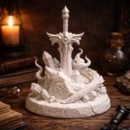 Relic of the Fallen Realm fantasy decor sculpture displayed on desk