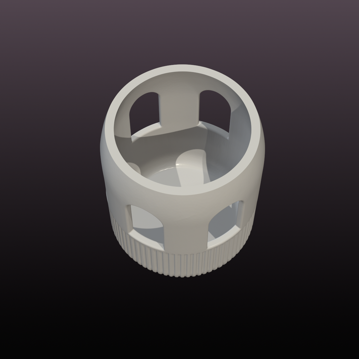 Modern Ribbed LED Lantern STL File – Arched Window Candle Holder for 3D Printing