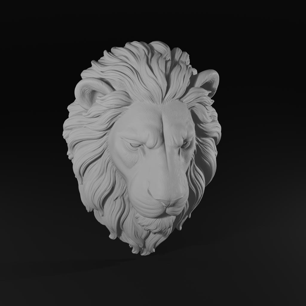Savage Lion Head Wall Art STL File for 3D Printing