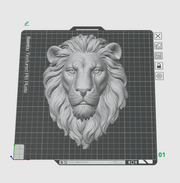 Savage Lion Head Wall Art STL File for 3D Printing