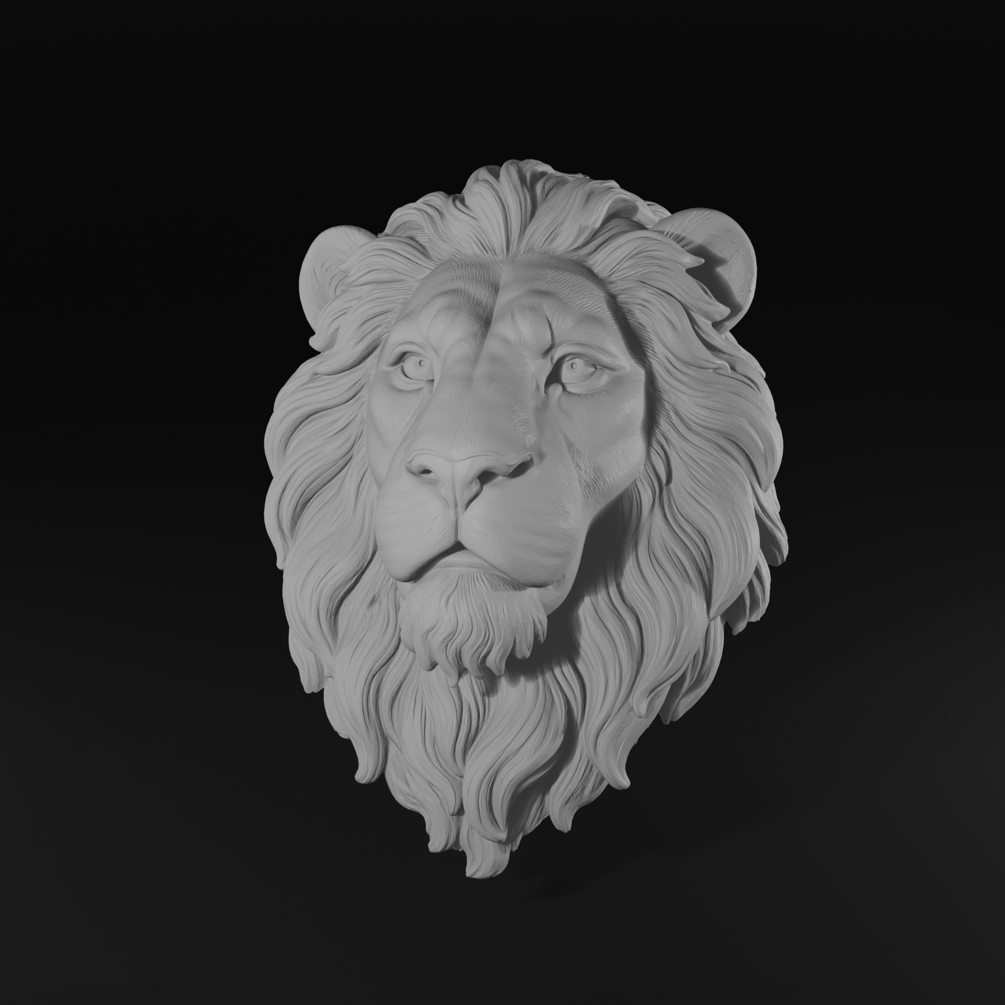 Savage Lion Head Wall Art STL File for 3D Printing