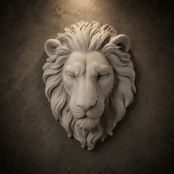 Savage Lion Head Wall Art STL File for 3D Printing