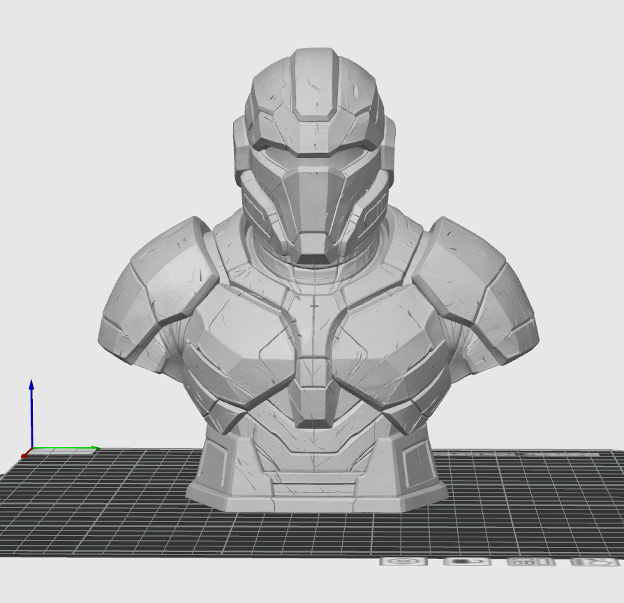 Futuristic Armor Bust STL File – Sci Fi 3D Print Model for Gaming Decor