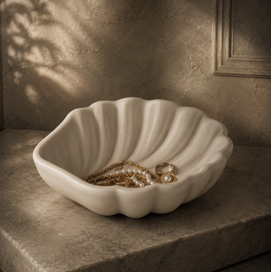 3D Print Shell Jewelry Dish STL | Coastal Catchall Organizer Bowl File