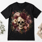 Skull Floral PNG Shirt Design | Gothic Flower Skull Print