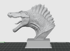 Side view of dinosaur bust sculpture