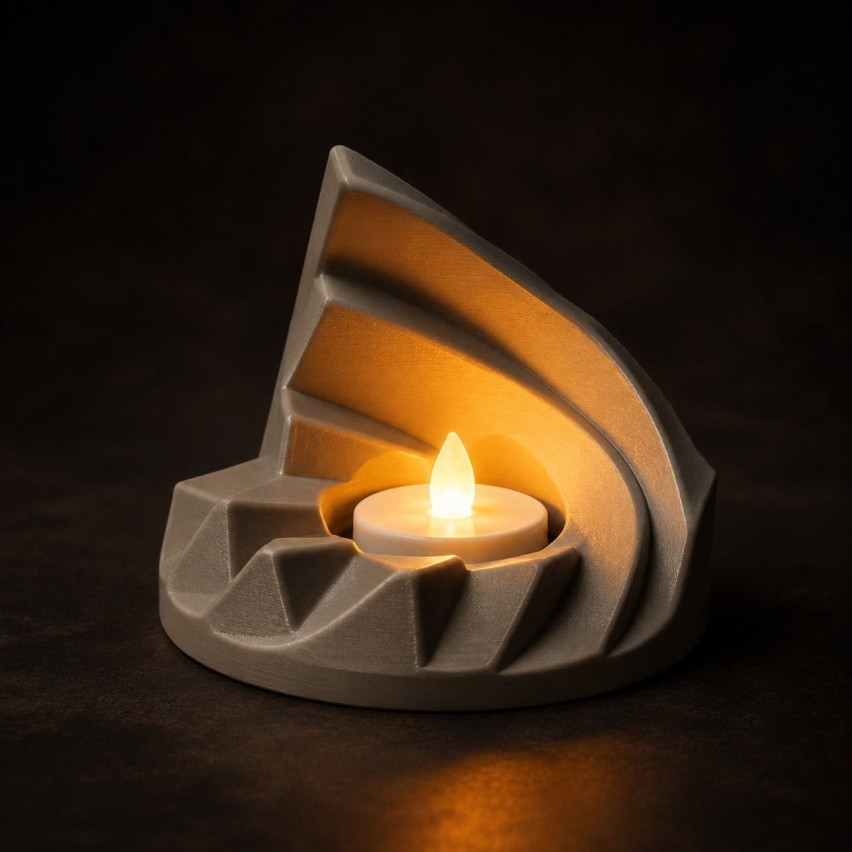 Spiral LED Tealight Holder STL File | Modern 3D Print Candle Decor