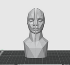 Split Face Sculpture STL – Modern Abstract Head 3D Print Decor