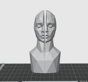 Split Face Sculpture STL – Modern Abstract Head 3D Print Decor
