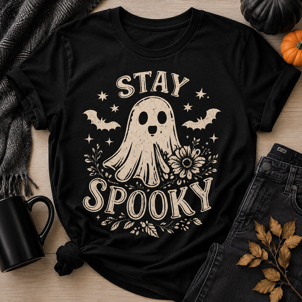 Stay Spooky Ghost PNG, Vintage Halloween Shirt Design, Cute Retro Ghost Sublimation File