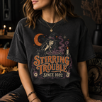 Stirring Trouble Since 1692 PNG – Vintage Witch Halloween Shirt Design – Sublimation DTF Digital Download