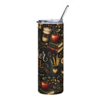 Teacher Fuel 20oz Skinny Tumbler Wrap PNG | Coffee Teach Inspire Sublimation Design