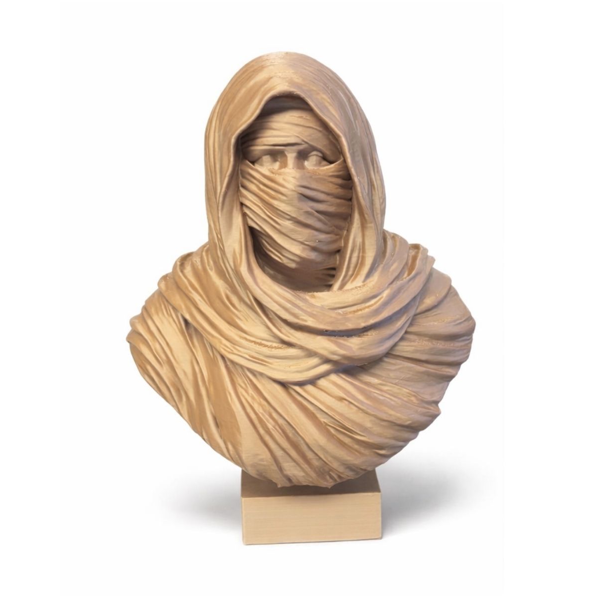 Modern minimalist Desert Nomad traveler statue, 3D printed artisan home decor