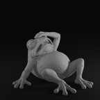 Tired Frog STL File – Funny Frog Sculpture for 3D Printing