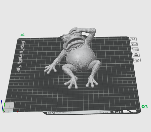 Tired Frog STL File – Funny Frog Sculpture for 3D Printing