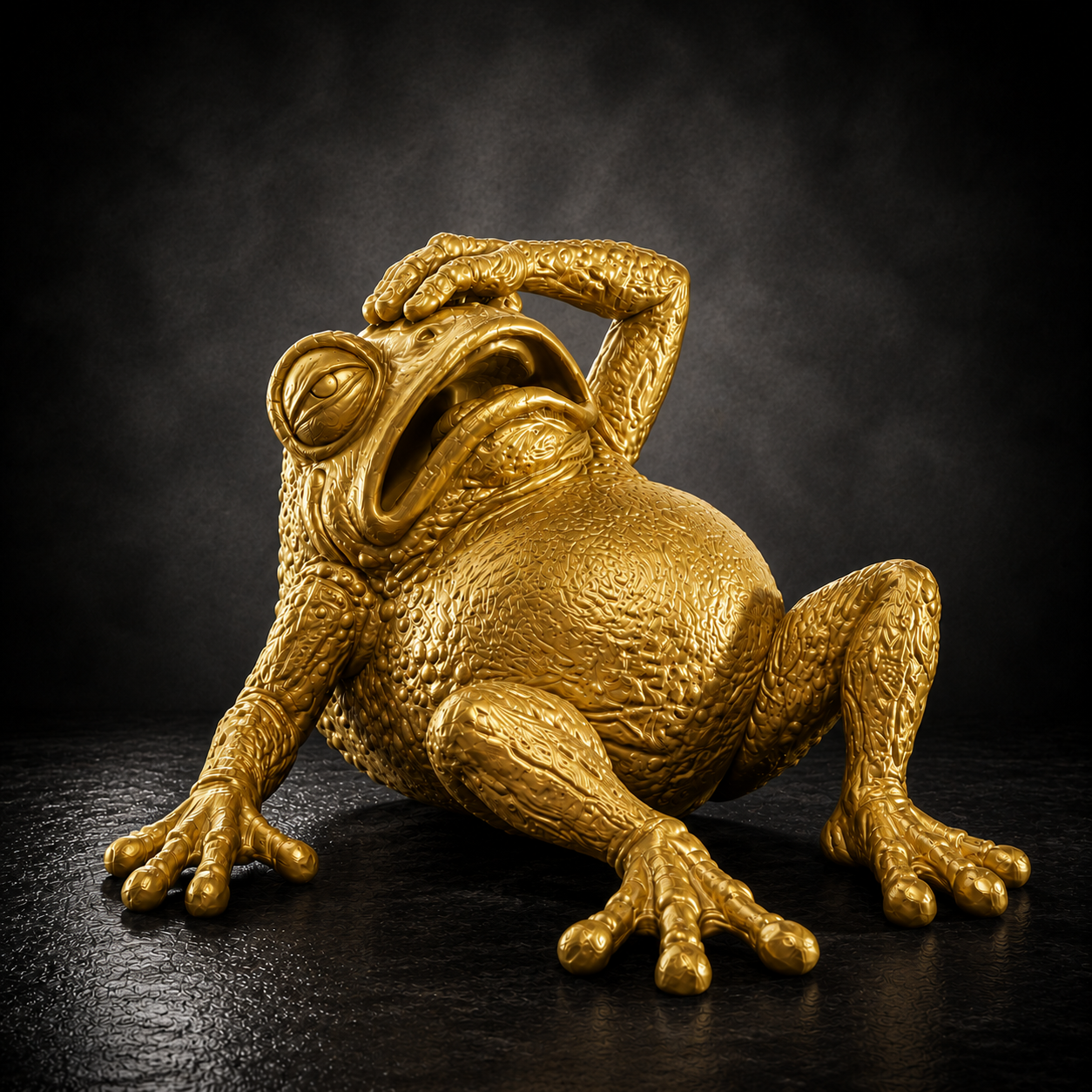 Tired Frog STL File – Funny Frog Sculpture for 3D Printing