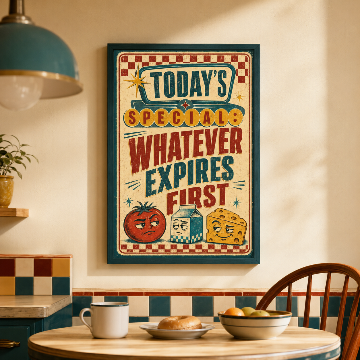 Funny Retro Kitchen Wall Art Printable | Today’s Special Whatever Expires First Vintage Food Poster | Mid Century Diner Decor Secondary image