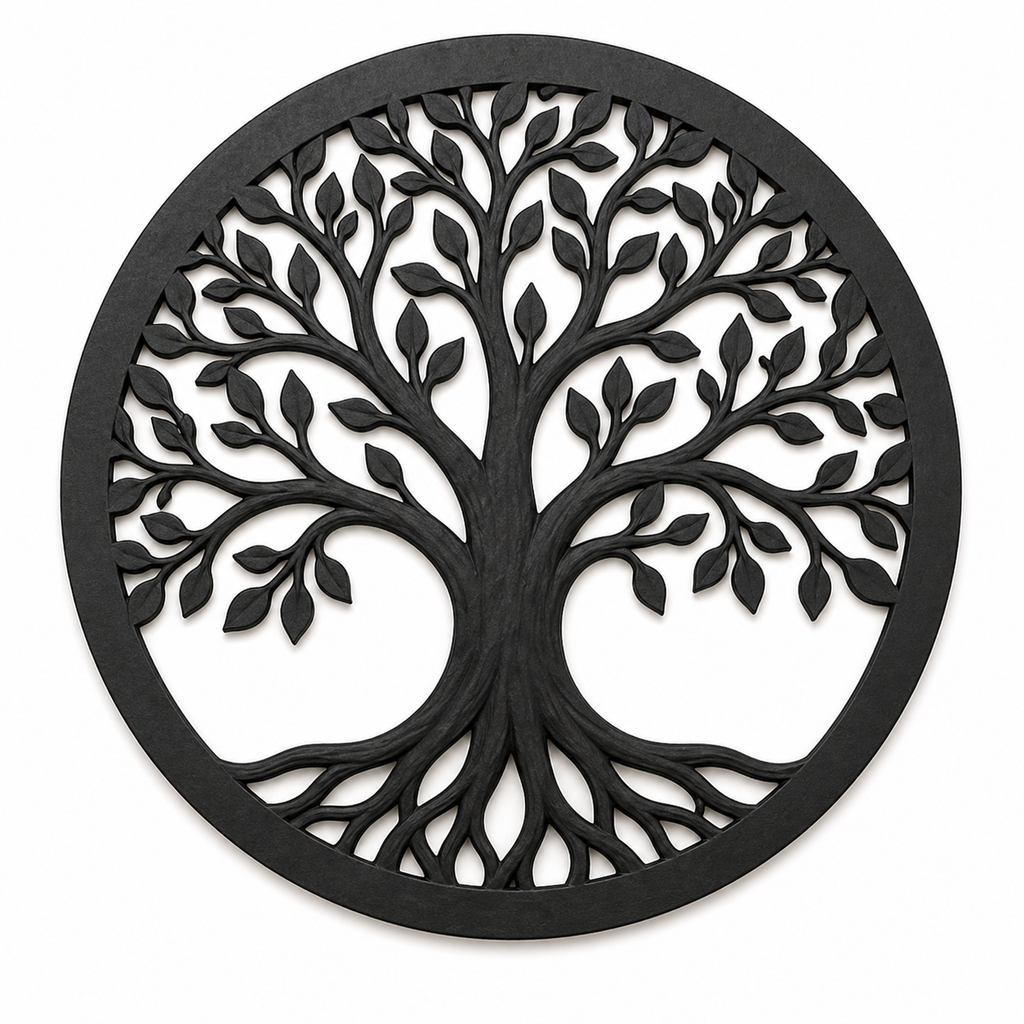 Tree of Life Wall Art STL File – Circular 3D Printable Wall Decor – Instant Download
