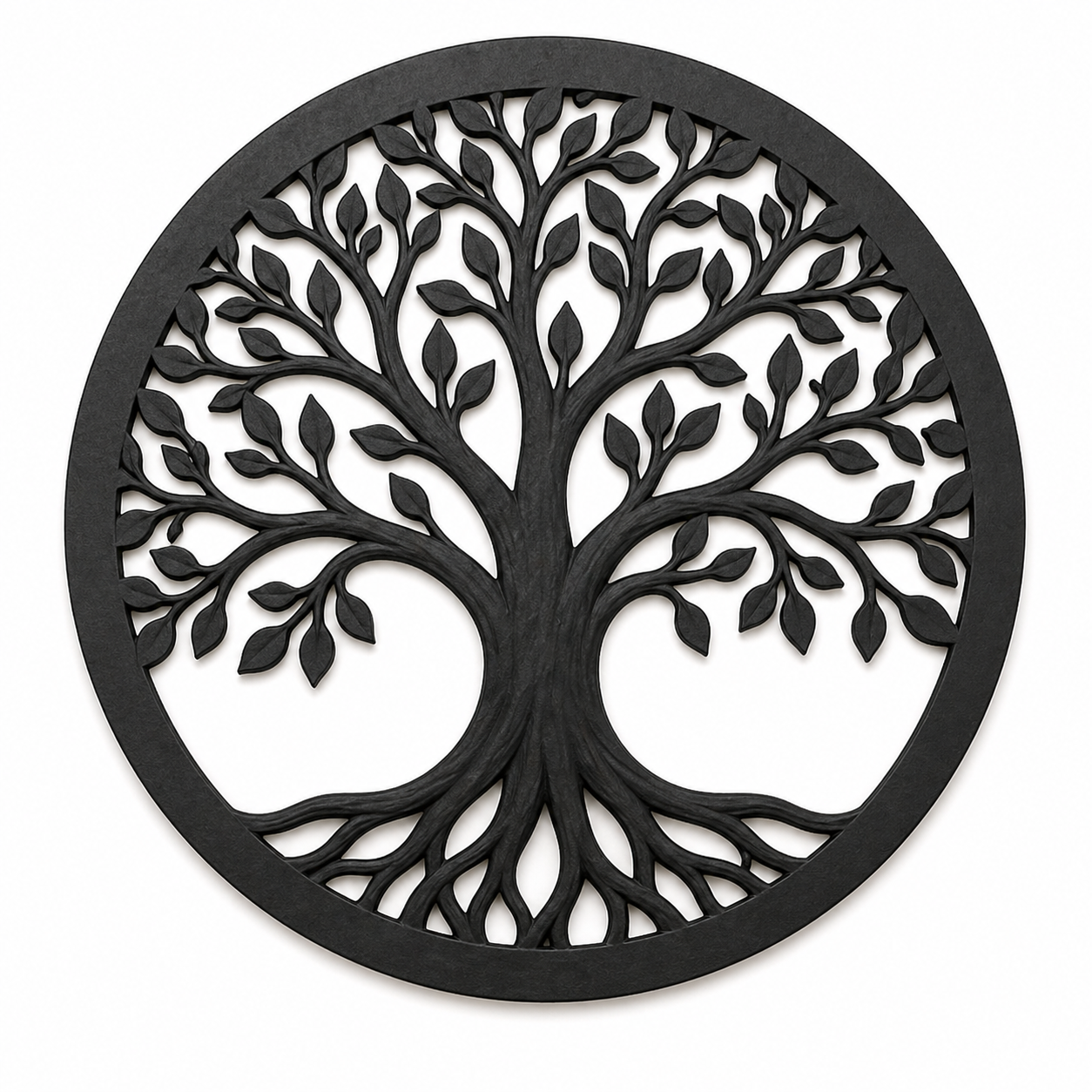 Tree of Life Wall Art STL File – Circular 3D Printable Wall Decor – Instant Download