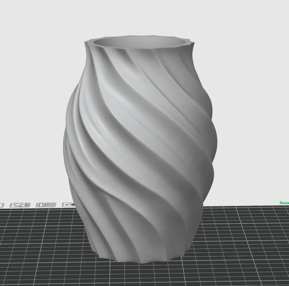 Spiral Vase STL File – Modern Twisted Vase for 3D Printing – Minimal Decor