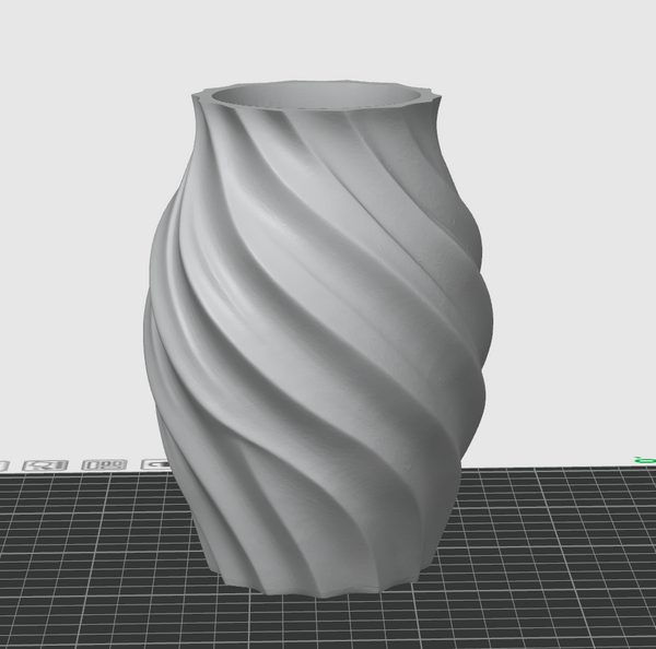 Spiral Vase STL File – Modern Twisted Vase for 3D Printing – Minimal Decor
