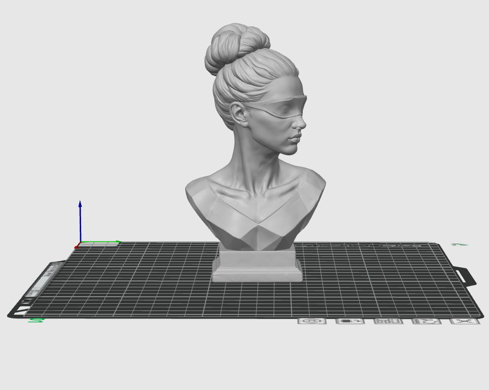 Veiled Vision Bust STL File Modern Blindfold Sculpture 3D Print Decor