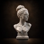 Veiled Vision Bust STL File Modern Blindfold Sculpture 3D Print Decor