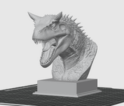 Carnotaurus Bust STL – Detailed Dinosaur Sculpture 3D Print File | Digital Download